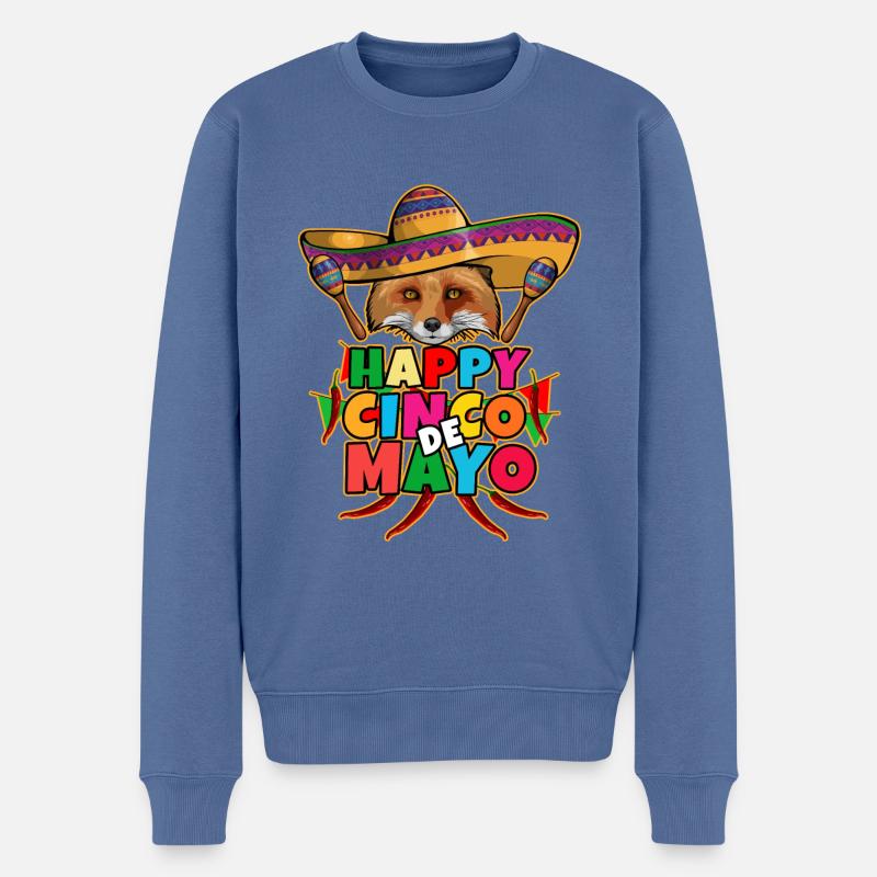 Cinco De Mayo Fox - Pull Premium bio Homme - bleu pigeon