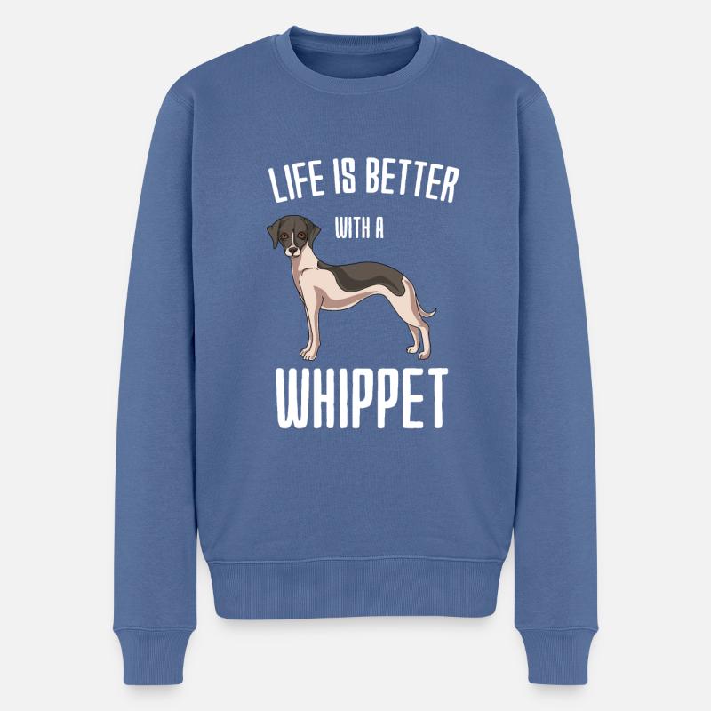 Whippet - Männer Premium Bio Pullover - Taubenblau