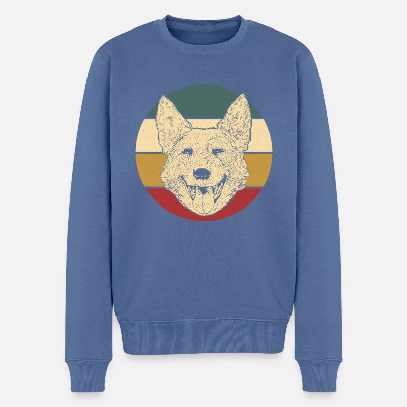 Australian Cattle Dog - Männer Premium Bio Pullover - Taubenblau