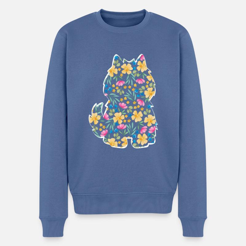 American Eskimo Dog - Männer Premium Bio Pullover - Taubenblau