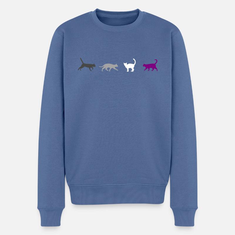 Chat LGBT - Pull Premium bio Homme - bleu pigeon