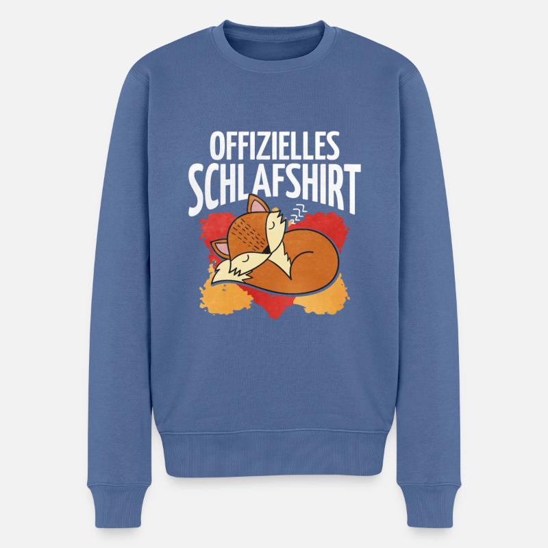 Offizielles Schlafshirt Fuchs - Männer Premium Bio Pullover - Taubenblau