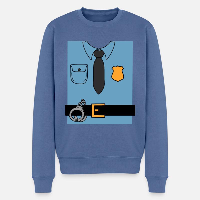 Polizei Kostüm - Männer Premium Bio Pullover - Taubenblau