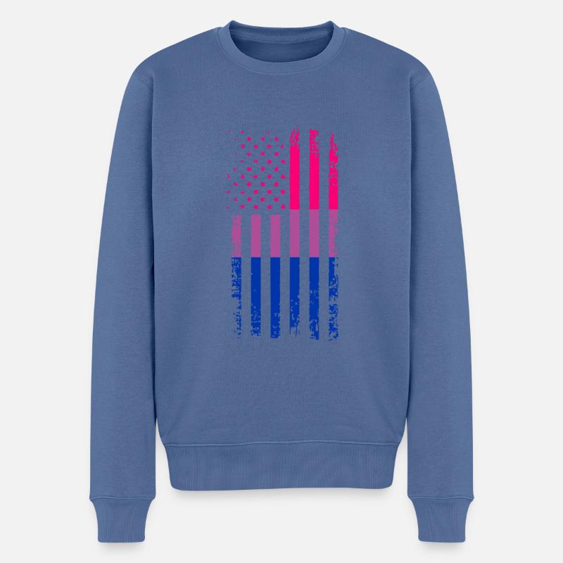 Bisexual Pride Flagge Geschenk - Männer Premium Bio Pullover - Taubenblau