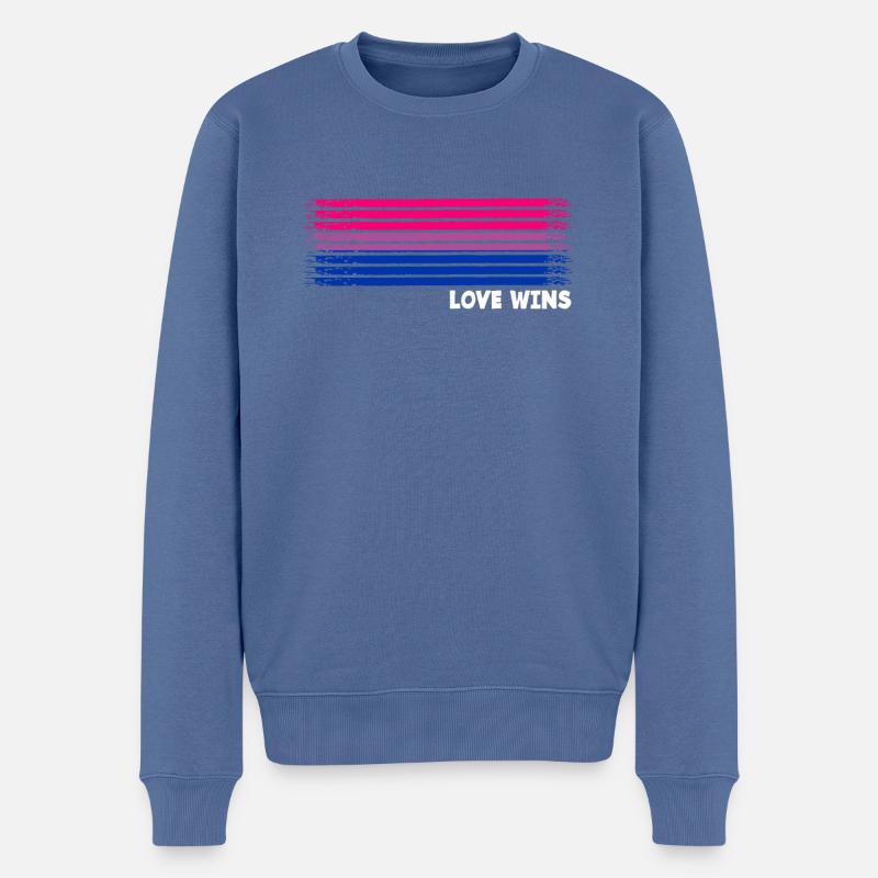 Bisexual Pride Flagge Geschenk - Männer Premium Bio Pullover - Taubenblau