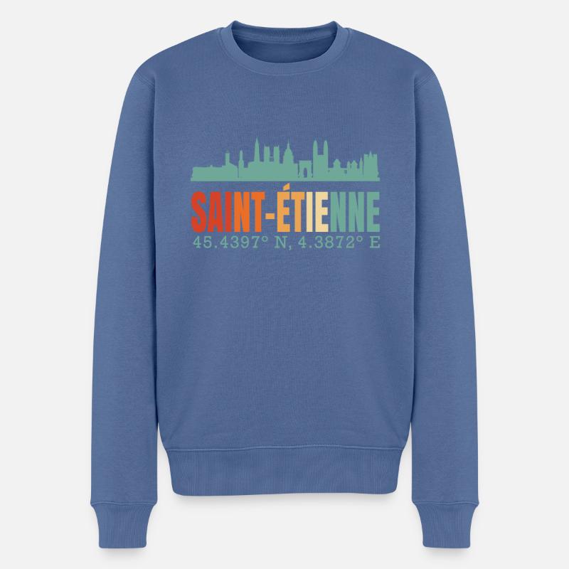 Saint-Étienne - Männer Premium Bio Pullover - Taubenblau