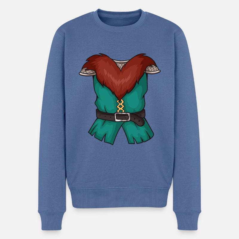 Wikinger-Kostüm - Männer Premium Bio Pullover - Taubenblau