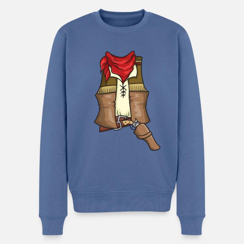 Costume de cow-boy - Pull Premium bio Homme - bleu pigeon