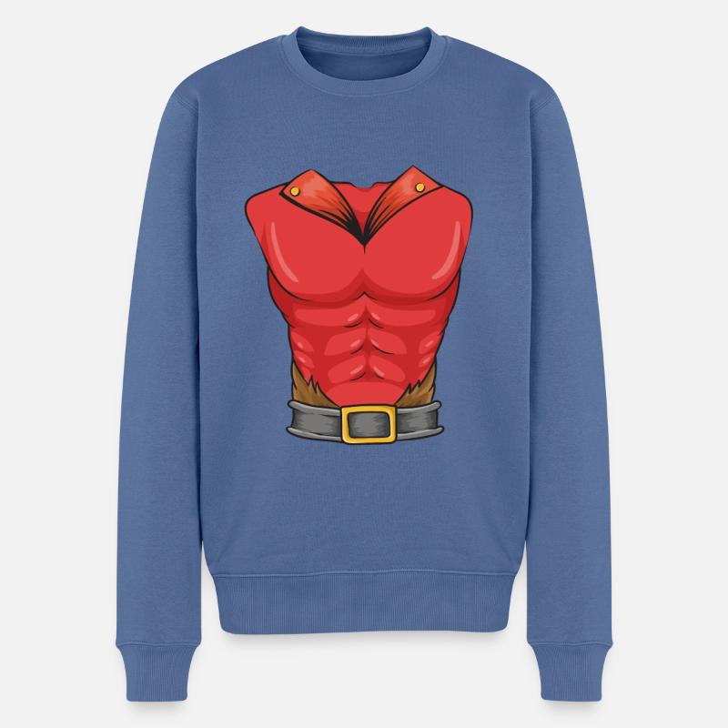 Teufel Kostüm - Männer Premium Bio Pullover - Taubenblau