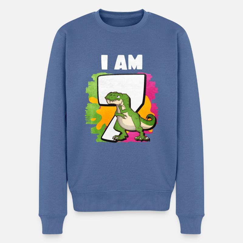 7e anniversaire - Pull Premium bio Homme - bleu pigeon