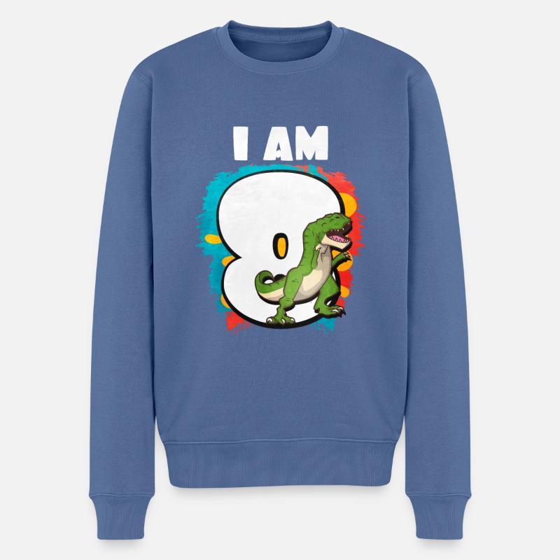 8e anniversaire - Pull Premium bio Homme - bleu pigeon