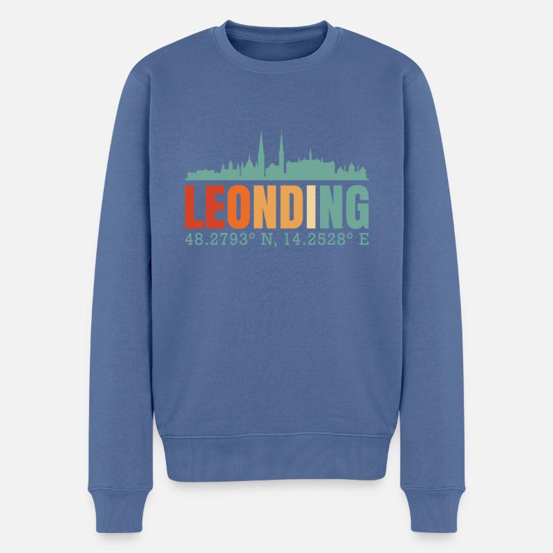 Leonding - Männer Premium Bio Pullover - Taubenblau