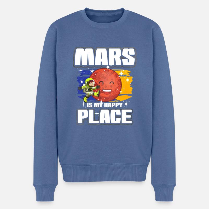Mars Planet Geschenk - Männer Premium Bio Pullover - Taubenblau