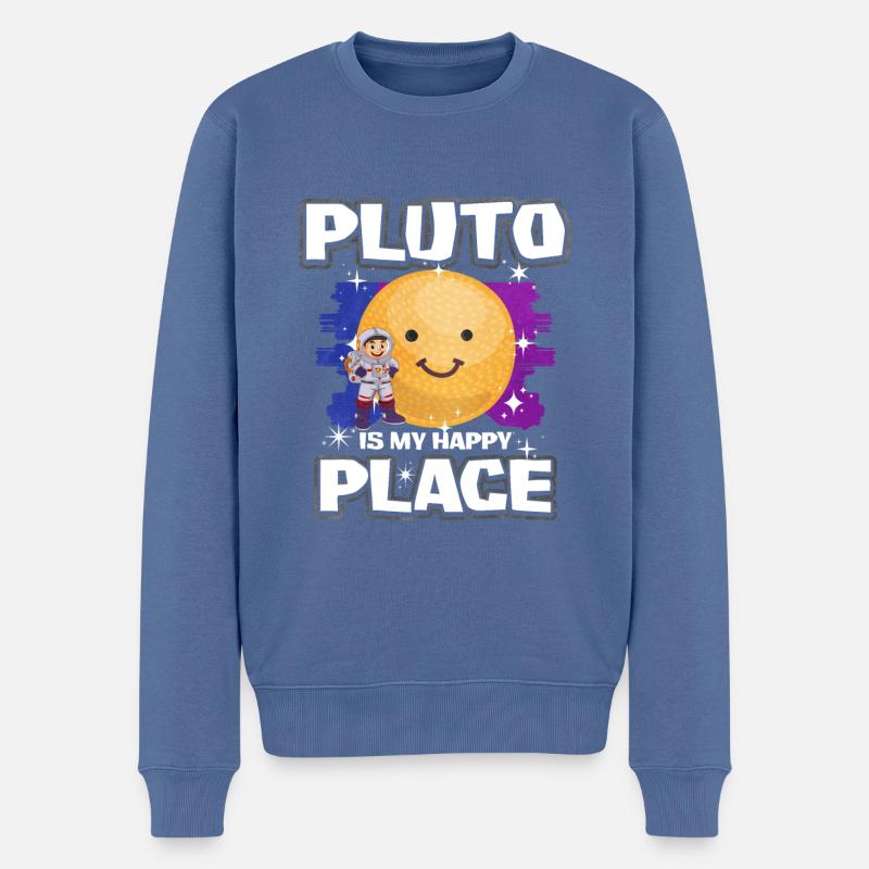 Pluto Planet Geschenk - Männer Premium Bio Pullover - Taubenblau