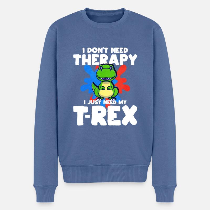 T-Rex - Pull Premium bio Homme - bleu pigeon