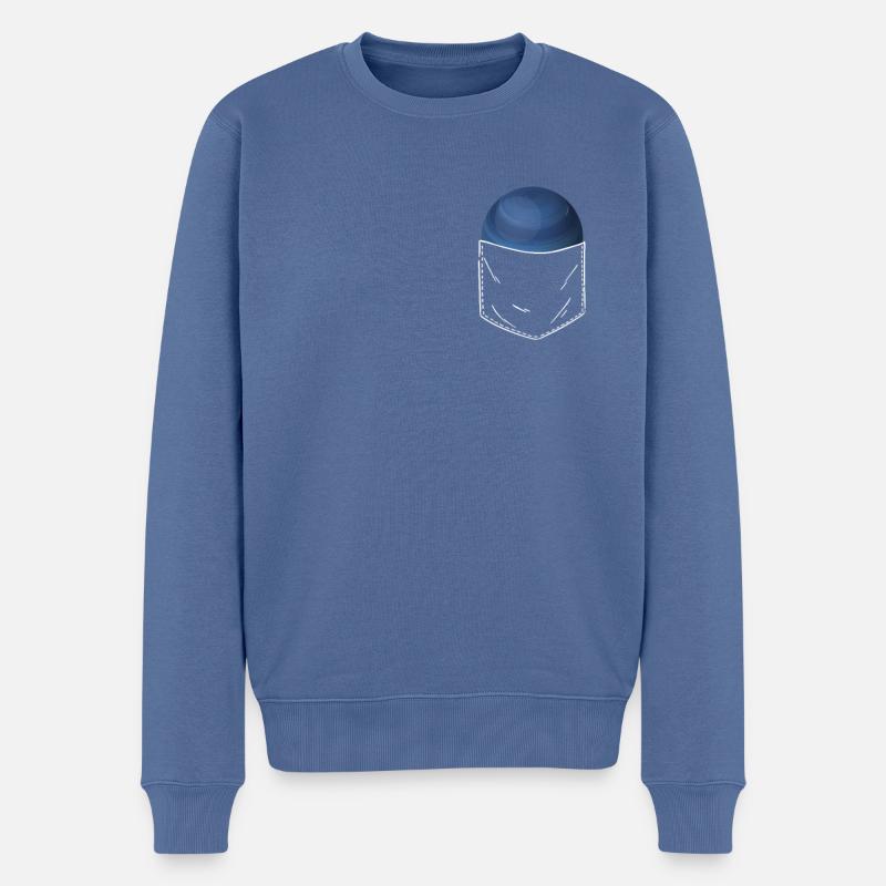 Neptun - Männer Premium Bio Pullover - Taubenblau