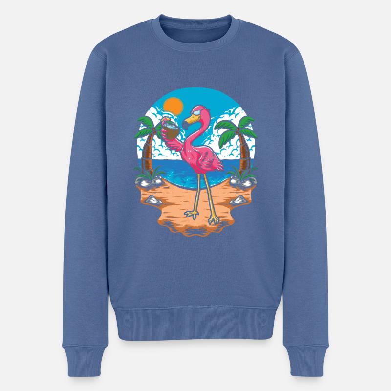 Flamant - Pull Premium bio Homme - bleu pigeon