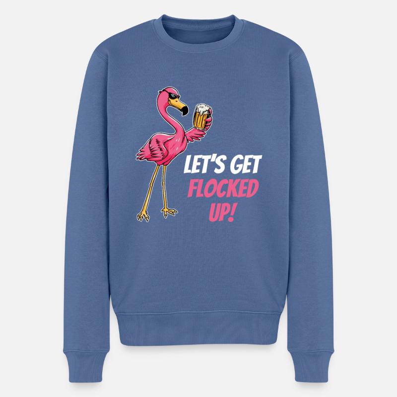 Flamingo - Männer Premium Bio Pullover - Taubenblau