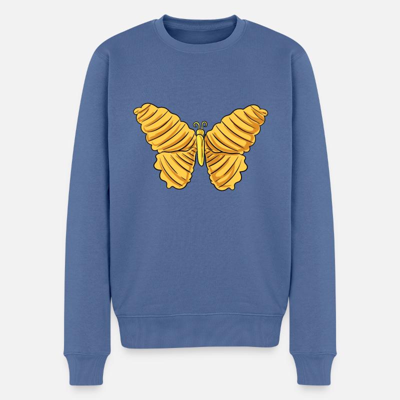 Chips Essen Snacks Süßigkeiten Geschenk - Männer Premium Bio Pullover - Taubenblau