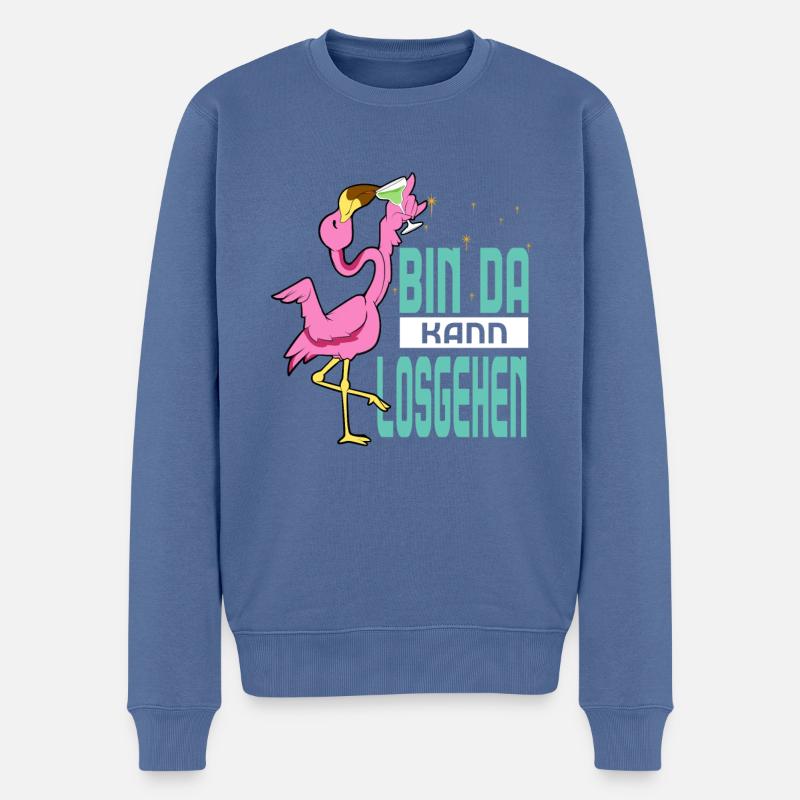 Bin Da Kann Losgehen - Männer Premium Bio Pullover - Taubenblau
