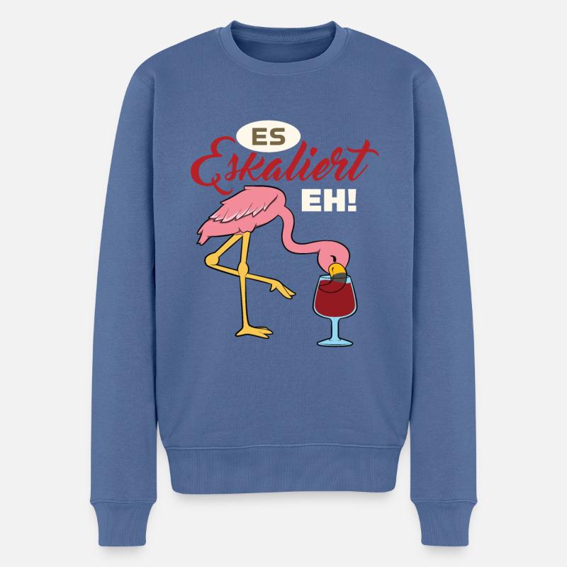 Es Eskaliert Eh - Männer Premium Bio Pullover - Taubenblau