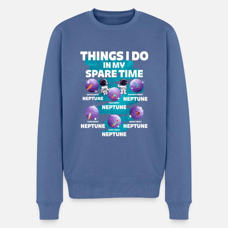 Neptune - Pull Premium bio Homme - bleu pigeon