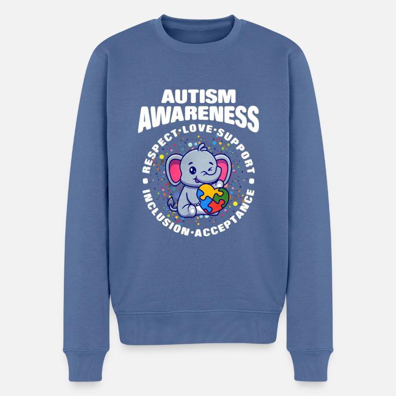Cadeau autisme autisme - Pull Premium bio Homme - bleu pigeon
