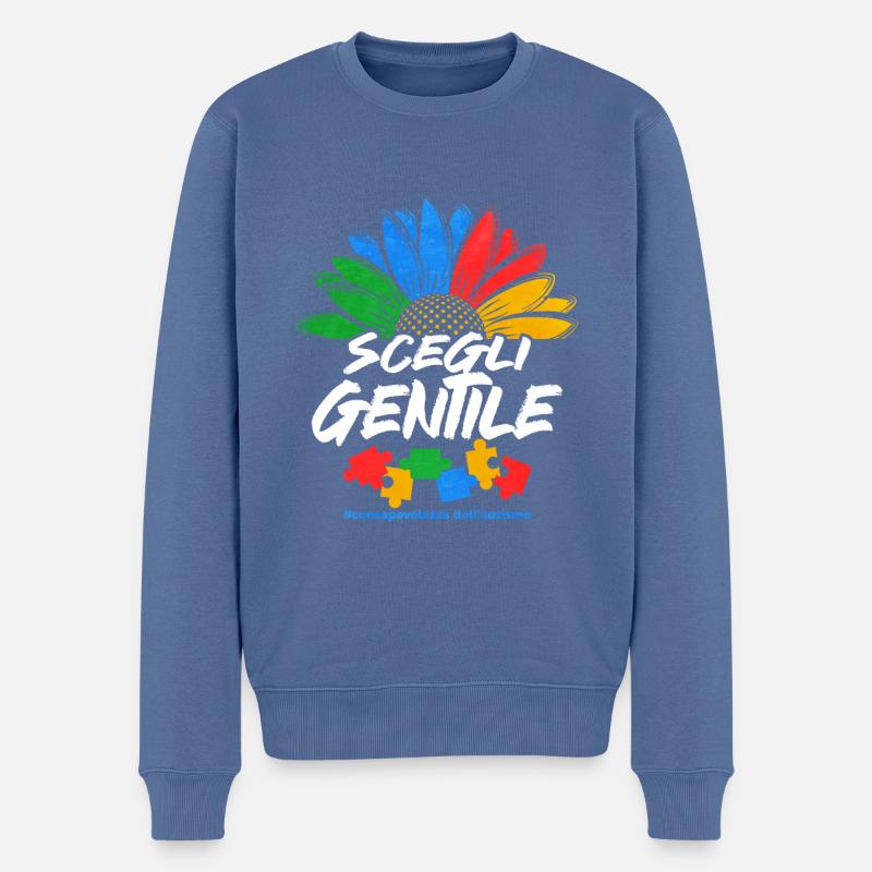 Cadeau autisme autisme - Pull Premium bio Homme - bleu pigeon