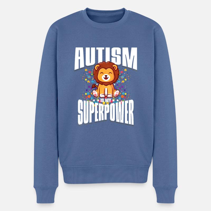 Cadeau autisme autisme - Pull Premium bio Homme - bleu pigeon