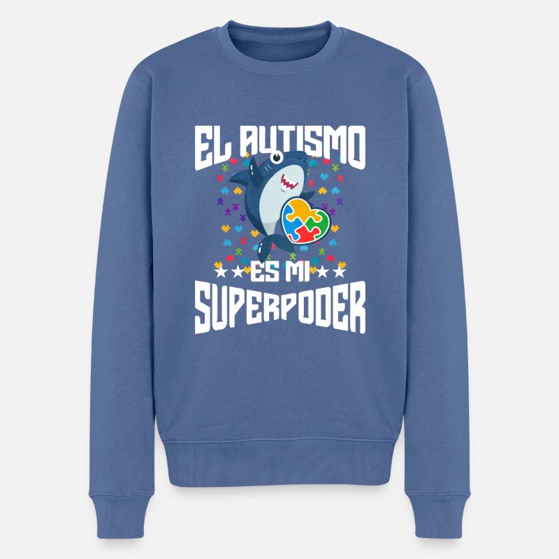 Cadeau autisme autisme - Pull Premium bio Homme - bleu pigeon