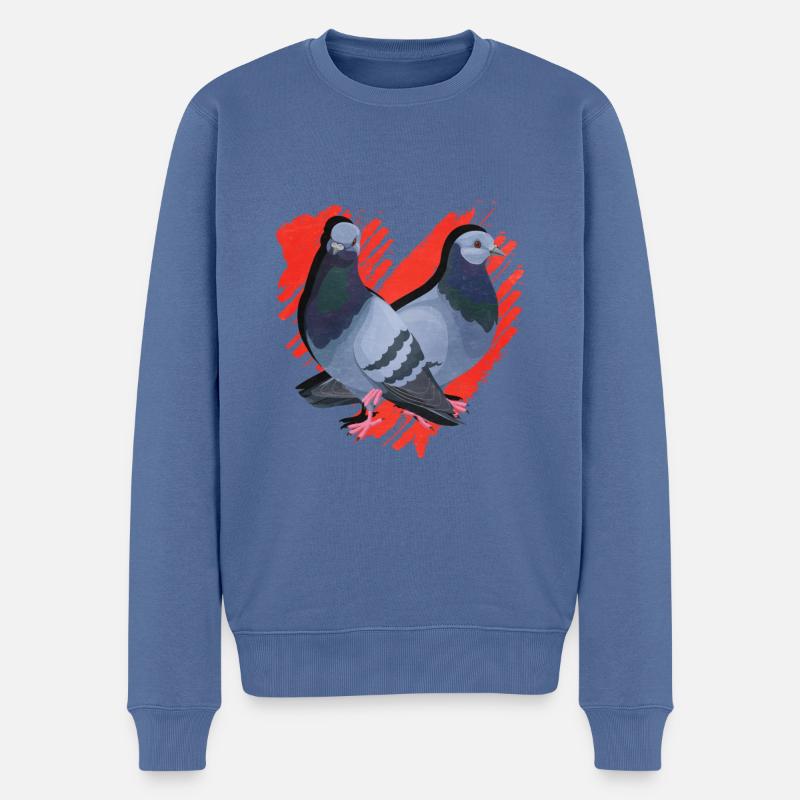 Taube - Männer Premium Bio Pullover - Taubenblau