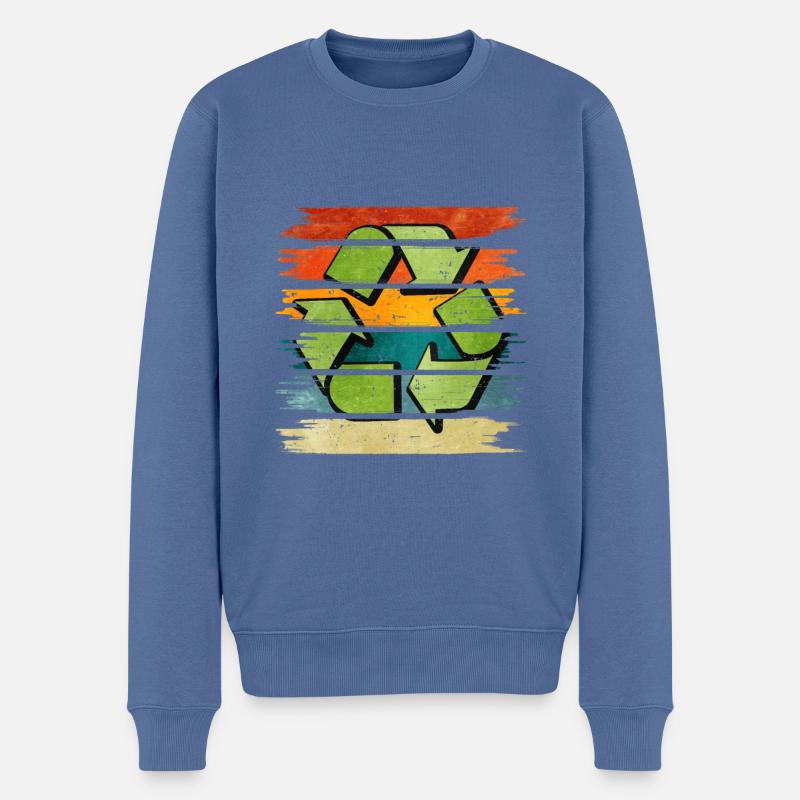 Recycling - Männer Premium Bio Pullover - Taubenblau