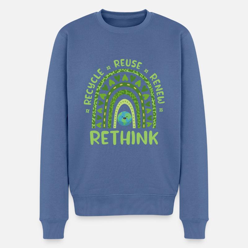Recycling - Männer Premium Bio Pullover - Taubenblau
