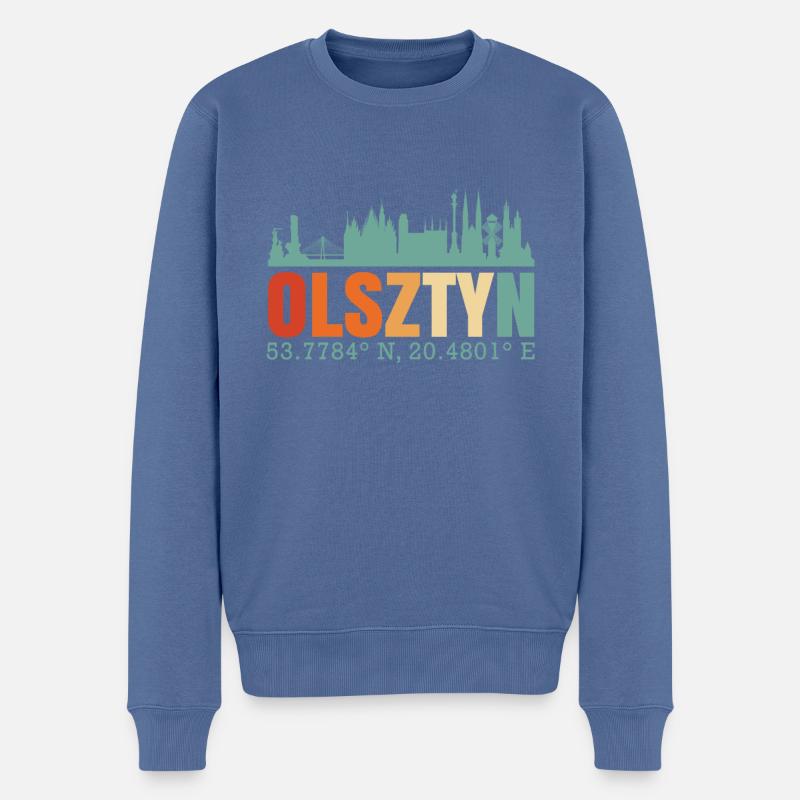 Pologne Olsztyn Skyline - Pull Premium bio Homme - bleu pigeon