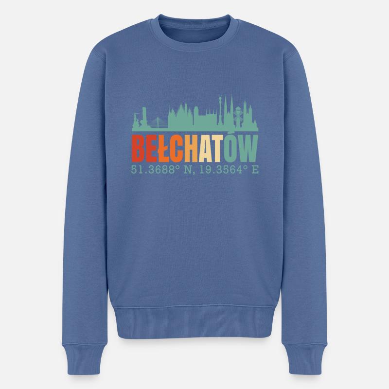 Pologne Betchatow Skyline - Pull Premium bio Homme - bleu pigeon