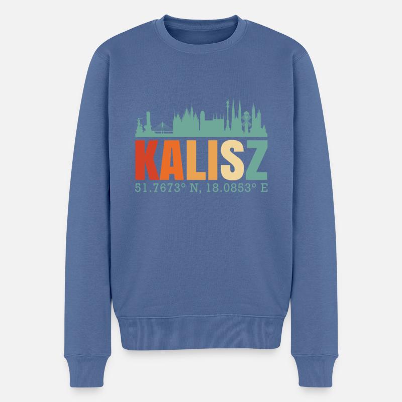 Polen Kalisz Skyline - Männer Premium Bio Pullover - Taubenblau