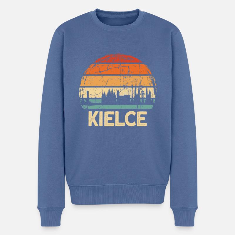 Pologne Kielce Skyline - Pull Premium bio Homme - bleu pigeon