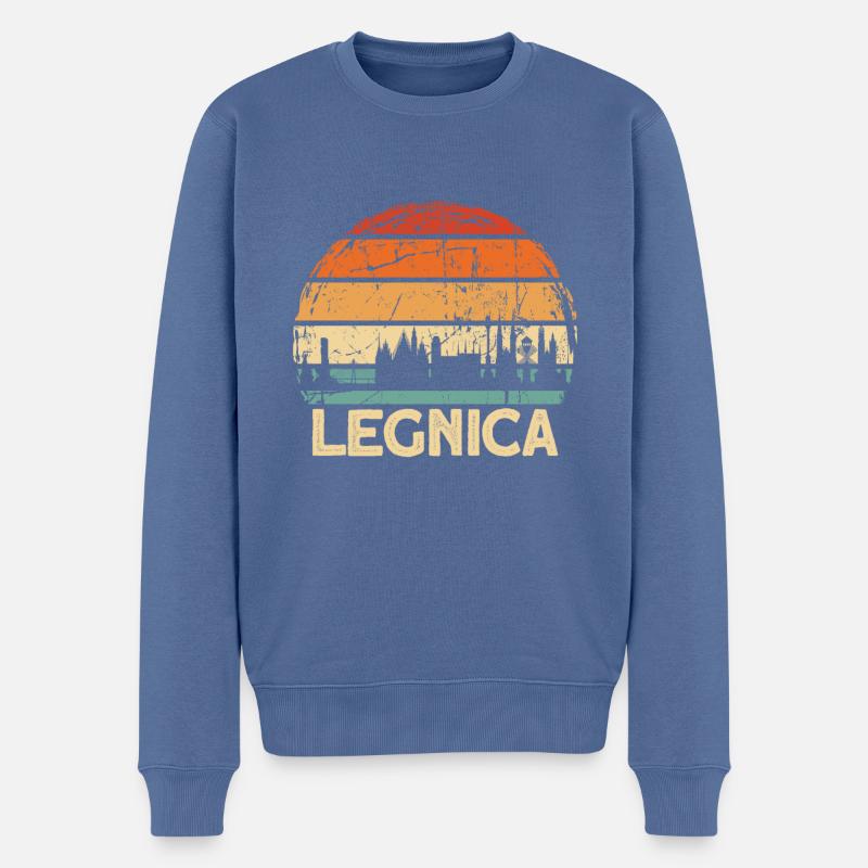 Pologne Legnica Skyline - Pull Premium bio Homme - bleu pigeon