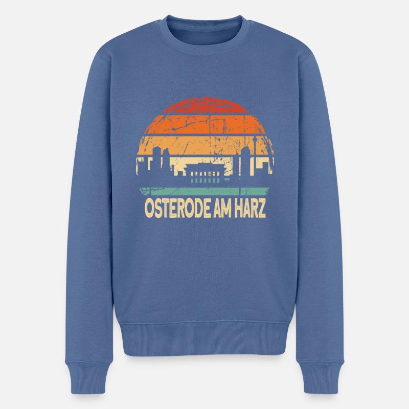 Osterode am Harz - Pull Premium bio Homme - bleu pigeon