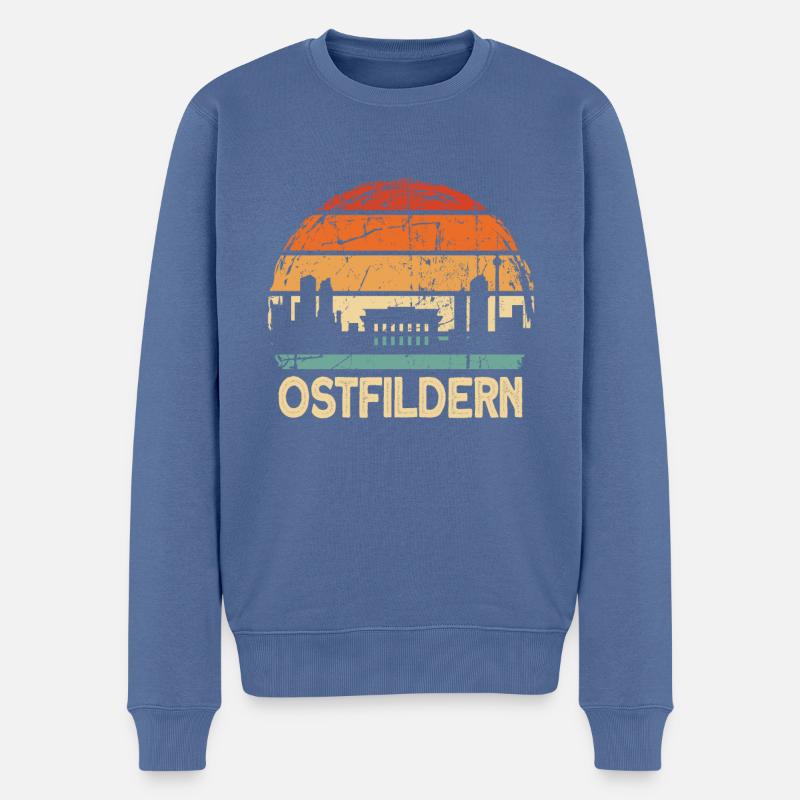 Ostfildern - Pull Premium bio Homme - bleu pigeon