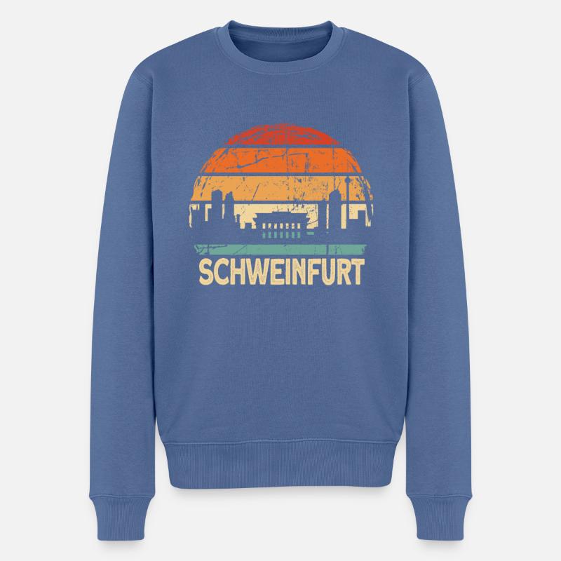 Schweinfurt - Männer Premium Bio Pullover - Taubenblau