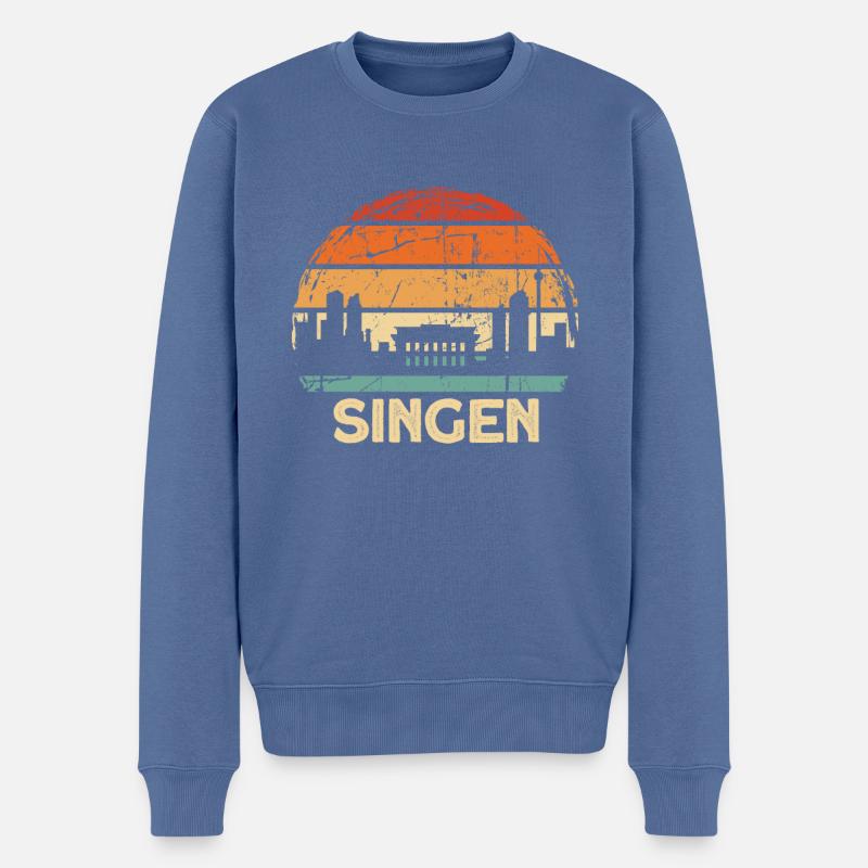 Singen - Männer Premium Bio Pullover - Taubenblau
