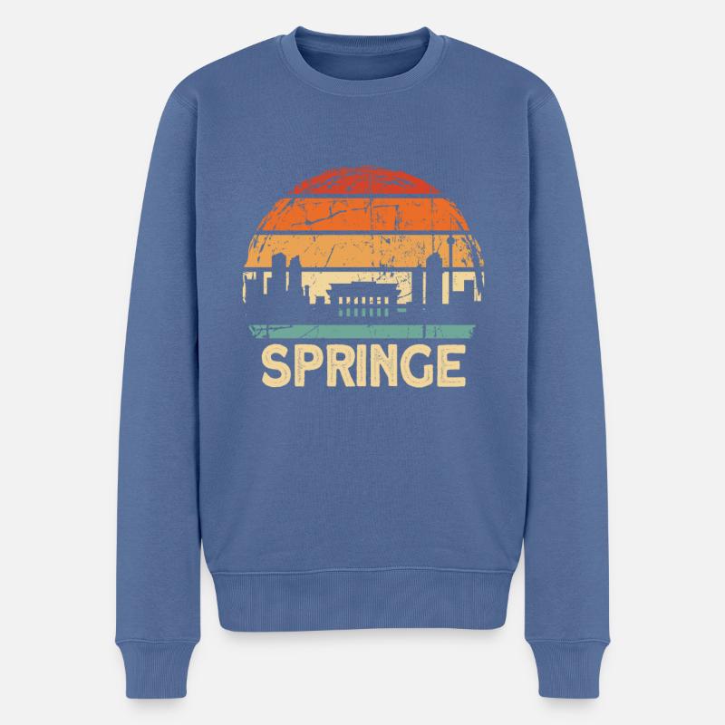 Springe - Männer Premium Bio Pullover - Taubenblau