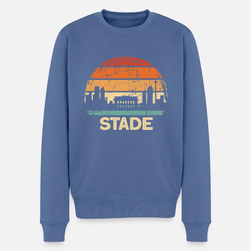 Stade - Pull Premium bio Homme - bleu pigeon