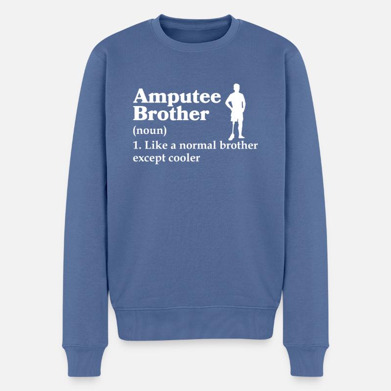 Amputiertes Bein Prothese Geschenk - Männer Premium Bio Pullover - Taubenblau