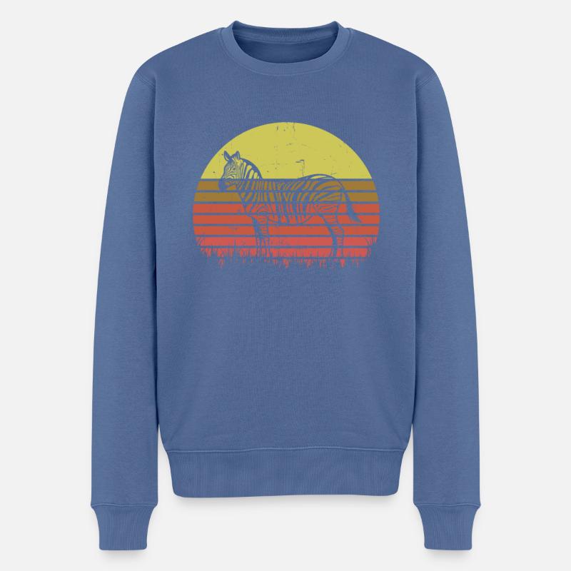 Zebra - Männer Premium Bio Pullover - Taubenblau