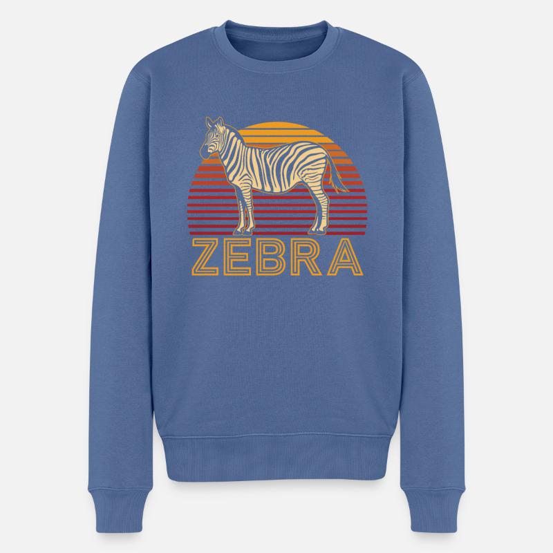 Zebra - Männer Premium Bio Pullover - Taubenblau