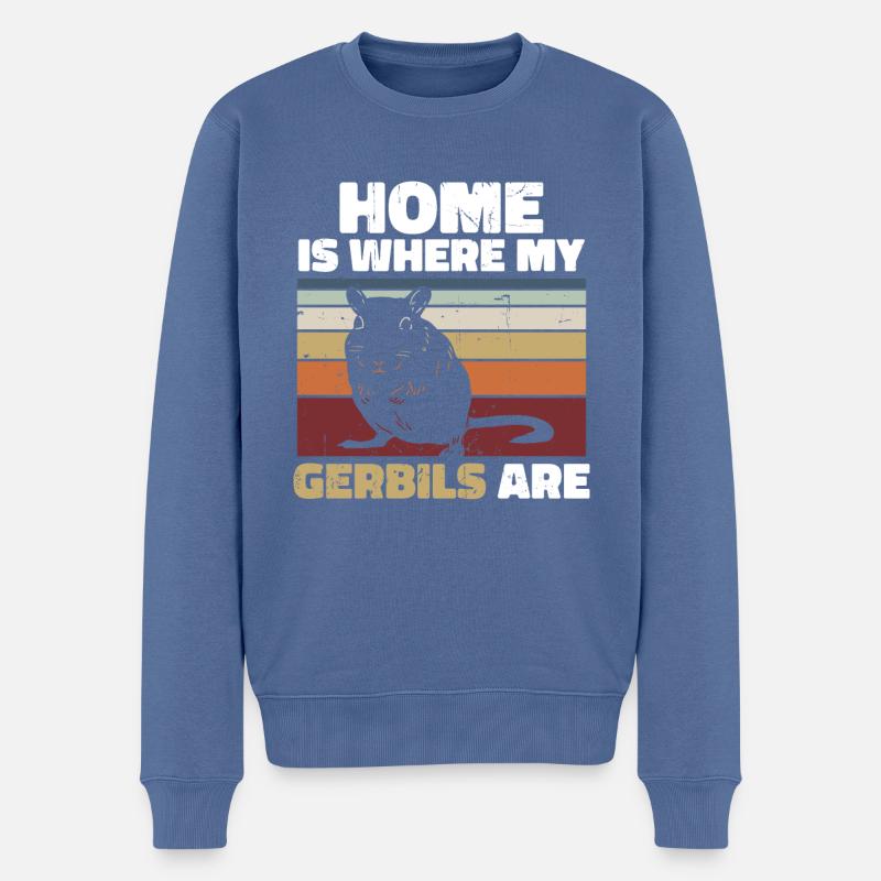 Gerbille - Pull Premium bio Homme - bleu pigeon