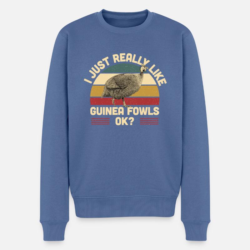 Pintade - Pull Premium bio Homme - bleu pigeon