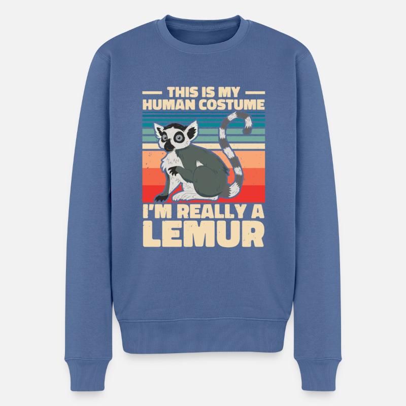 Lémurien - Pull Premium bio Homme - bleu pigeon